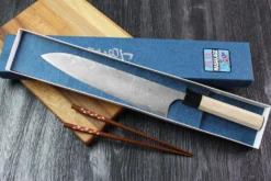 Couteau de chef japonais artisanal Masakage Shimo 24cm Shirogami