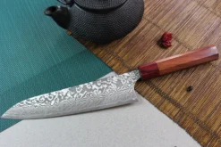 Couteau de chef japonais artisanal Yoshimi Kato 21cm SG2 Damascus