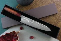 Couteau de chef japonais artisanal Yoshimi Kato 21cm SG2 Damascus