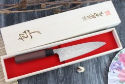 Couteau de chef japonais artisanal Takeshi Saji R2 Damas 18cm