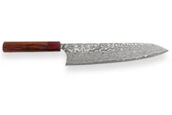Couteau de chef japonais artisanal Yoshimi Kato 24cm SG2 Damascus