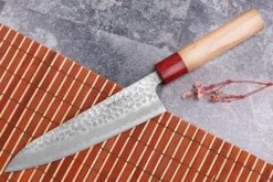 Couteau de chef japonais artisanal Tsunehisa Aogami Super martelé 18cm