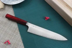 Couteau de chef japonais artisanal Kei Kobayashi SG2 Heptagone 21cm
