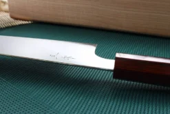 Couteau de chef japonais artisanal Kei Kobayashi SG2 Heptagone 21cm