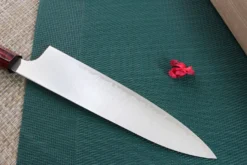 Couteau de chef japonais artisanal Kei Kobayashi SG2 Heptagone 21cm