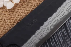 Couteau de chef japonais artisanal Nao Yamamoto Damas AS brut de forge 18cm