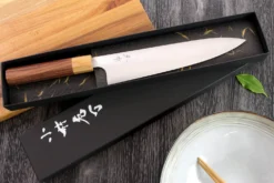 Couteau de chef japonais artisanal Kei Kobayashi SG2 Octogone 21cm