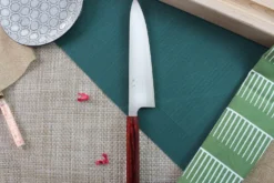 Couteau de chef japonais artisanal Kei Kobayashi SG2 Heptagone 24cm
