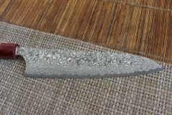 Couteau de chef japonais artisanal Yoshimi Kato 21cm VG10 Nickel Damascus cerisier