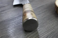 Couteau de chef japonais artisanal forgé Takeshi Saji R2 Tsuchime 24cm