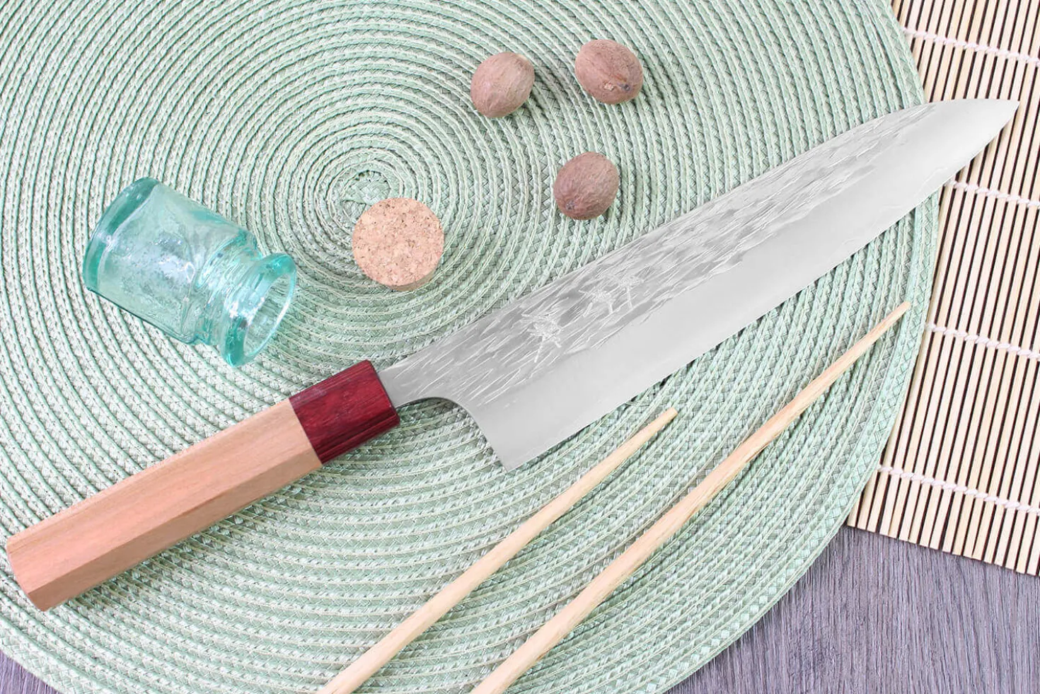 Couteau de chef japonais artisanal Yu Kurosaki Sasame acier cobalt 21cm