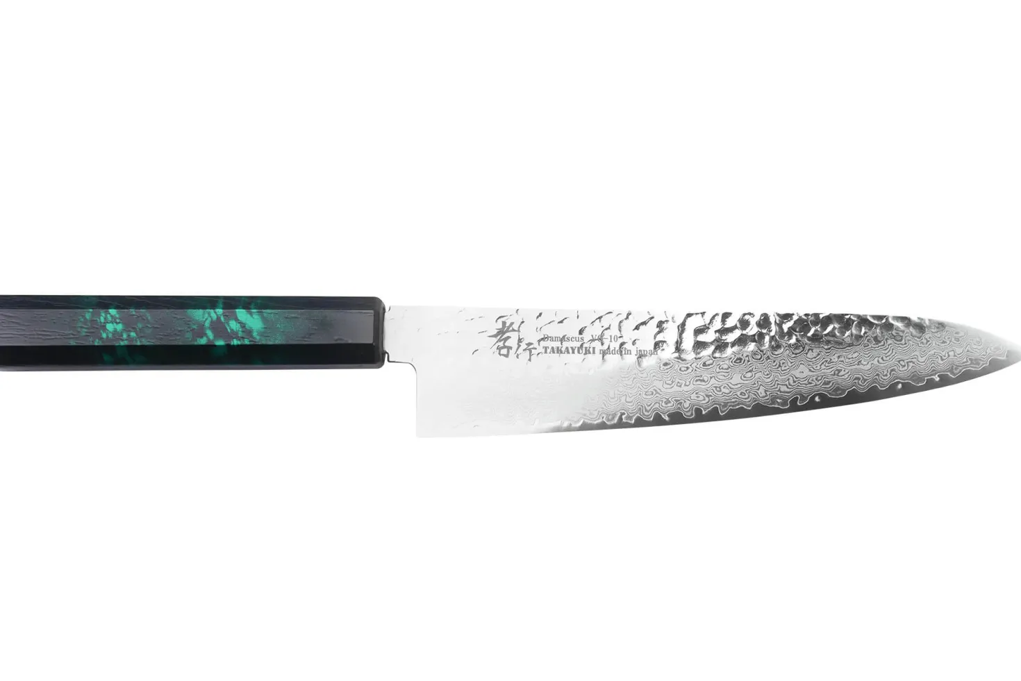 Couteau de chef japonais 21cm Sakai Takayuki Nanairo Green Damas VG10