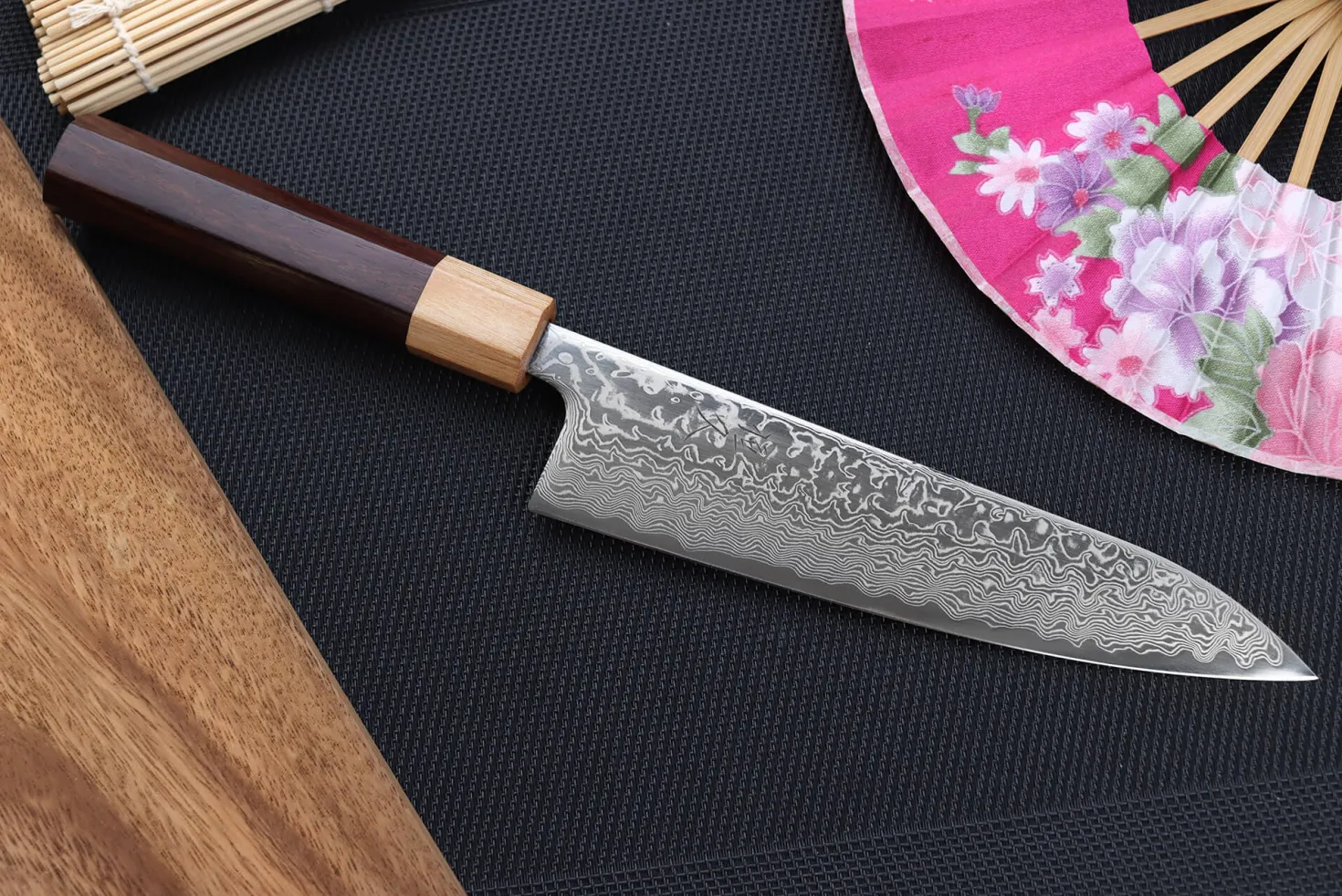 Couteau de chef japonais 18cm Tsunehisa SLD Damas bois de rose