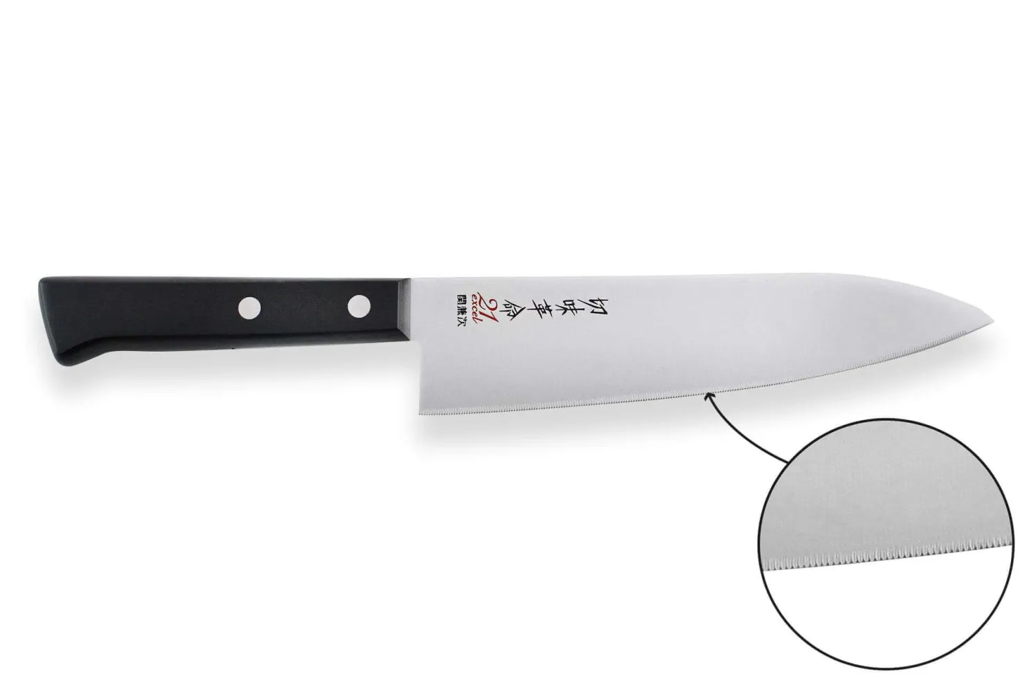 Couteau de chef japonais Kanetsugu Rev 21 lame 18cm micro dentée