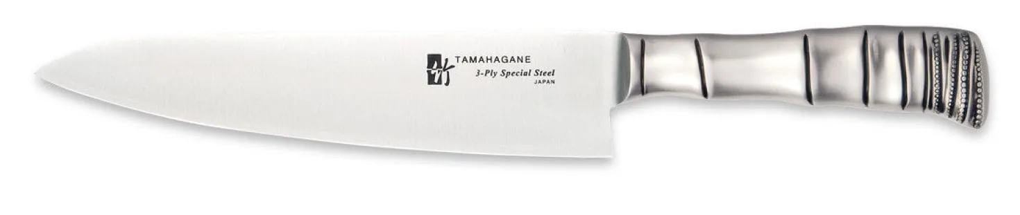 Couteau de chef japonais Tamahagane Bamboo lame 21cm acier VG5 3 couches