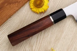 Couteau de chef kiritsuke 21cm japonais artisanal Sukenari SG2 San Maï manche en bois de rose