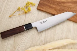 Couteau de chef kiritsuke 21cm japonais artisanal Sukenari SG2 San Maï manche en bois de rose