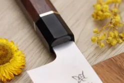Couteau de chef kiritsuke 21cm japonais artisanal Sukenari SG2 San Maï manche en bois de rose