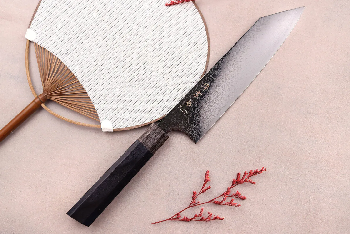 Couteau de chef kiritsuke japonais Kanetsugu Zuiun Kiwami revêtement DLC 21cm