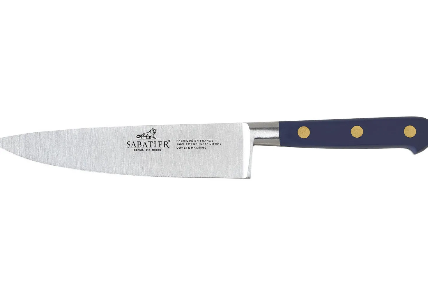 Couteau de chef Sabatier Idéal Bleu Abysse 100% forgé lame 15cm
