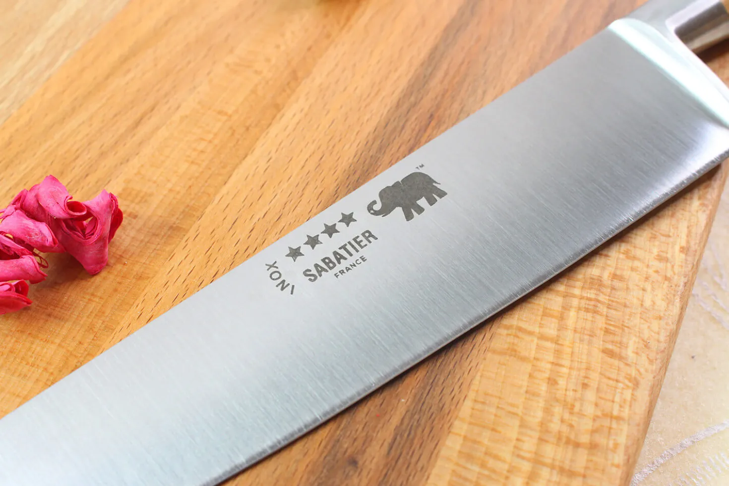 Couteau de chef Sabatier Éléphant Idéal Forgé 20cm manche en olivier