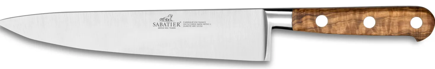 Couteau de chef SABATIER Provençao 100% forgé 20cm manche olivier