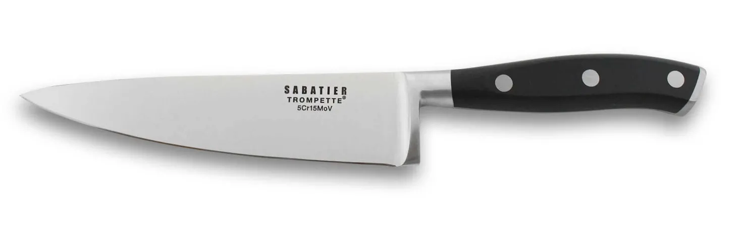 Couteau de chef Sabatier Trompette Vulcano 16cm 3 rivets