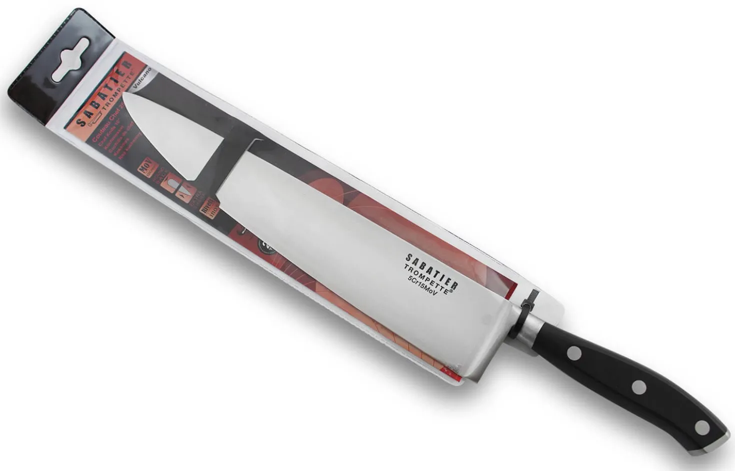 Couteau de chef Sabatier Trompette Vulcano 25cm 3 rivets