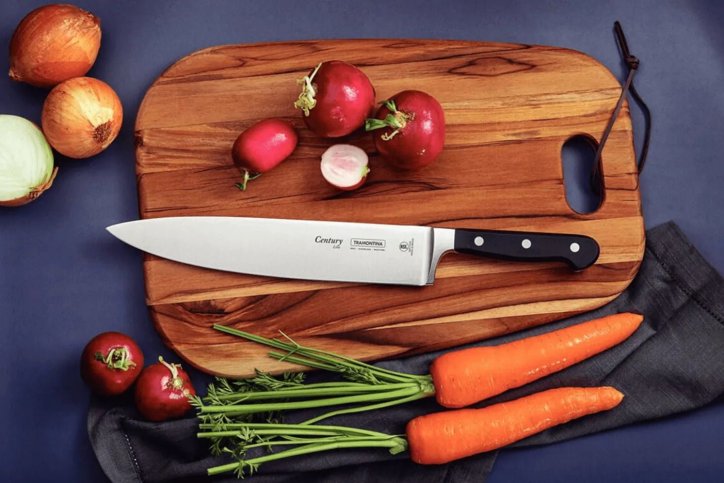 Couteau de chef Tramontina Century lame forgée 25cm manche polycarbonate noir