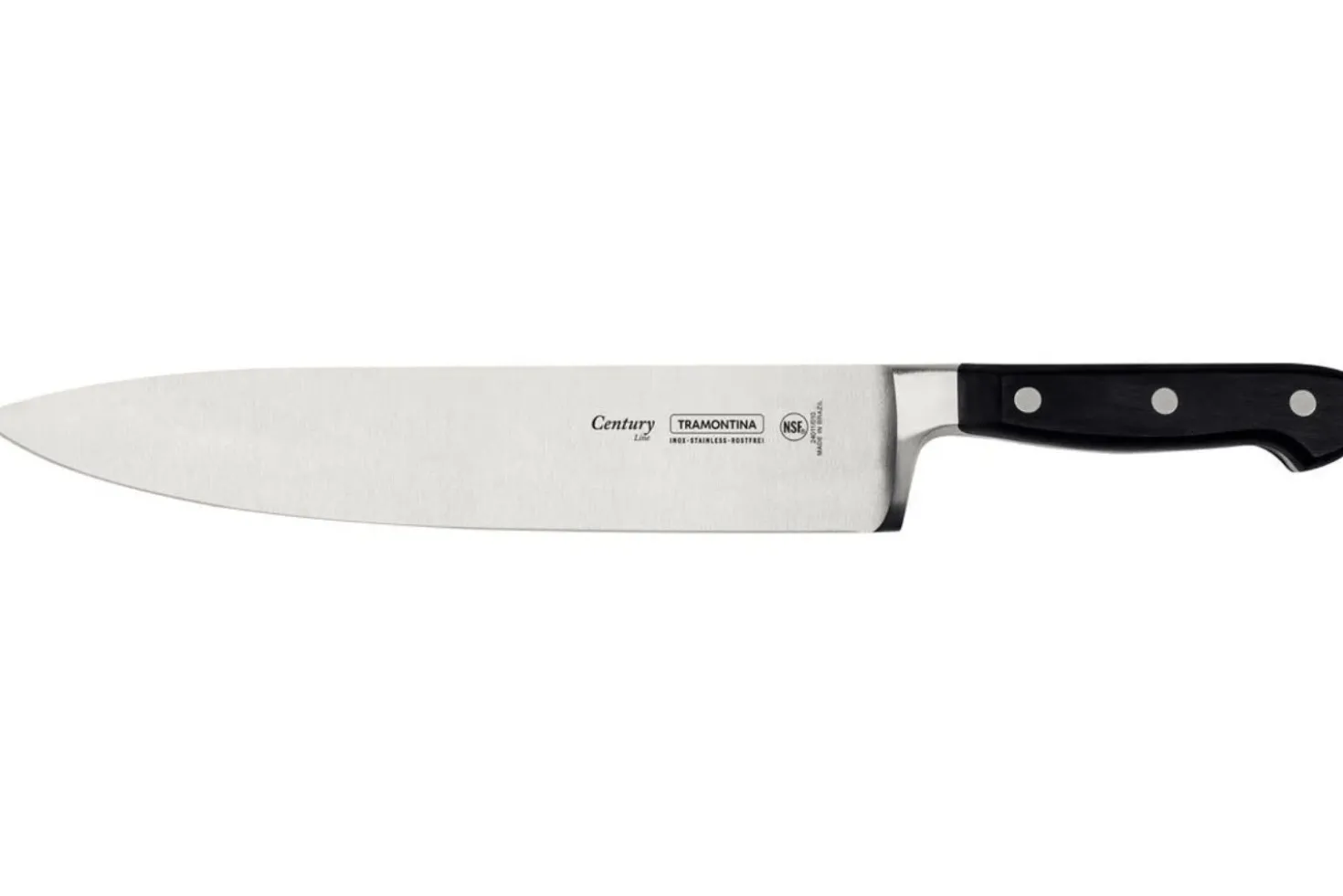 Couteau de chef Tramontina Century lame forgée 25cm manche polycarbonate noir