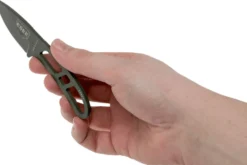 Couteau de cou Esee Candiru CAN-OD lame acier carbone 5,1cm manche en acier vert + étui