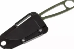 Couteau de cou Esee Izula IZULA-OD lame acier carbone 6,2cm manche ajouré acier vert olive + étui