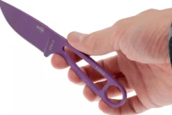 Couteau de cou Esee Izula IZULA-PURP-BLK lame acier carbone 6,2cm manche troué acier + étui noir