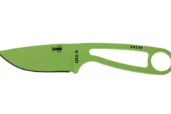 Couteau de cou Esee Izula Venom Green IZULA-VG lame acier carbone 6,7cm manche ajouré en acier + étui