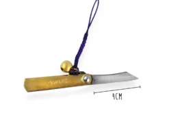 Couteau de poche Higonokami Kanetsune lame 4cm acier SK-5 manche laiton + grelot
