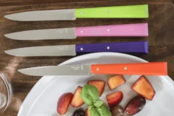 Couteau de table Opinel Bon Appétit Bois n°125 lame 11cm en inox manche en charme fuchsia
