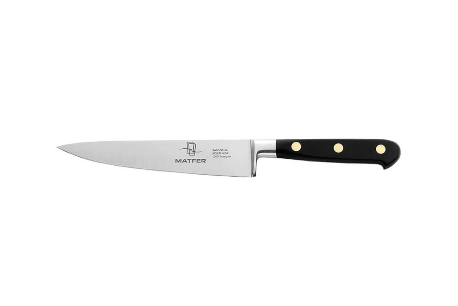 Couteau de tour/chef forgé Matfer manche en ABS 3 rivets 15cm