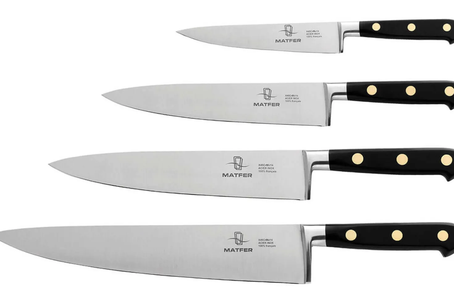Couteau de tour/chef forgé Matfer manche en ABS 3 rivets 15cm