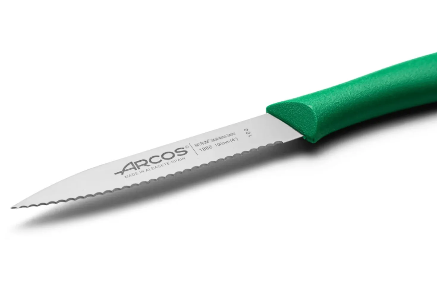 Couteau d'office Arcos Nova lame dentée 10cm manche vert