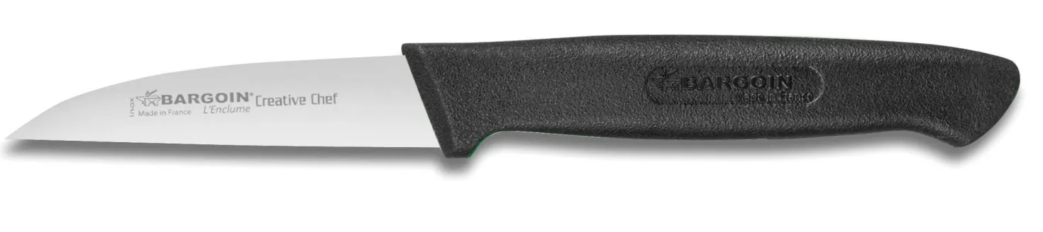 Couteau d'office Bargoin Creative Chef lame droite 8cm manche surmoulé noir