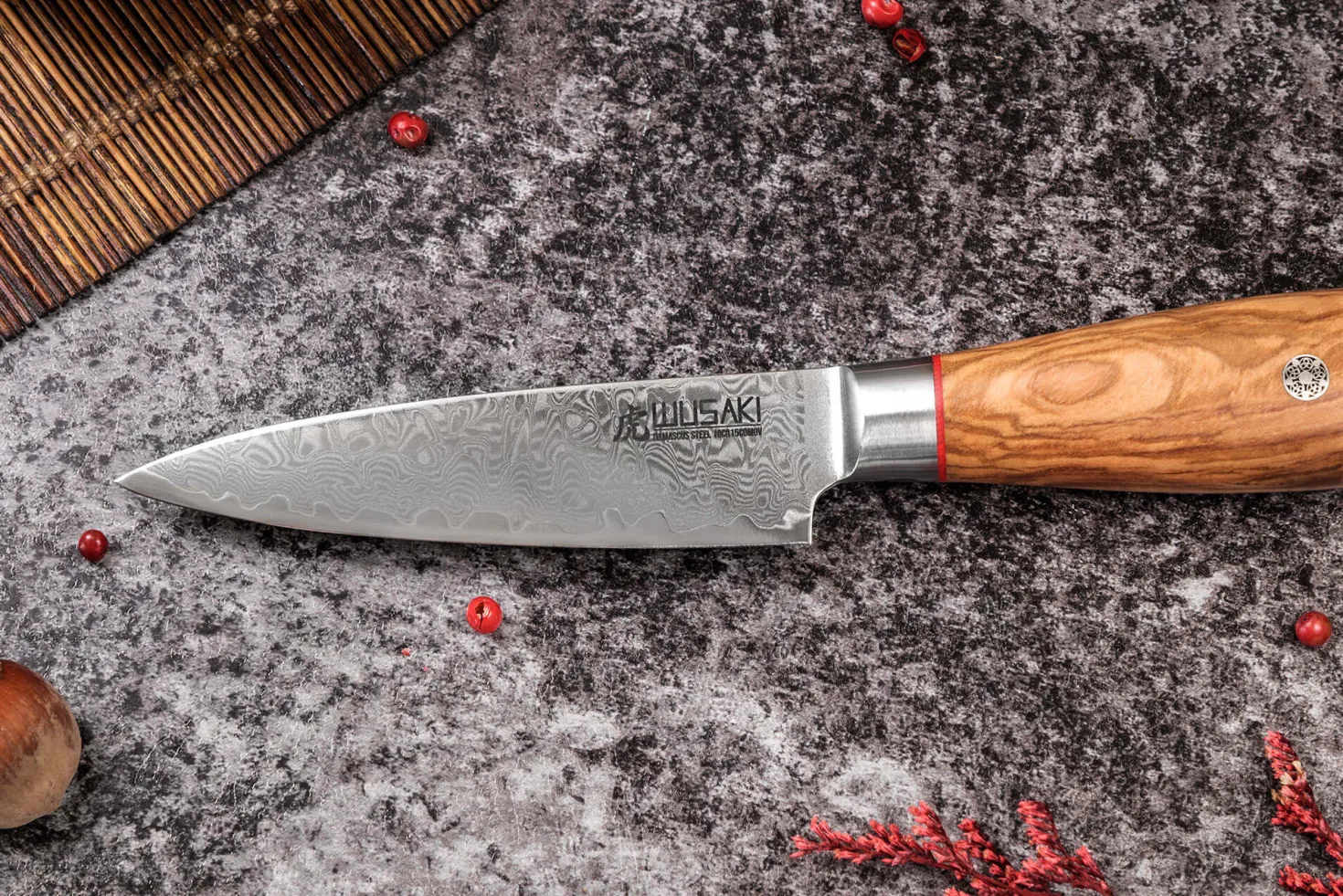 Couteau d'office 9cm Wusaki Fujiko 10CR damas