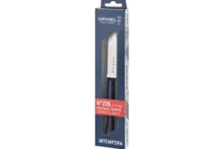 Couteau d'office Intempora Opinel n°226 lame crantée 10cm manche bleu marine