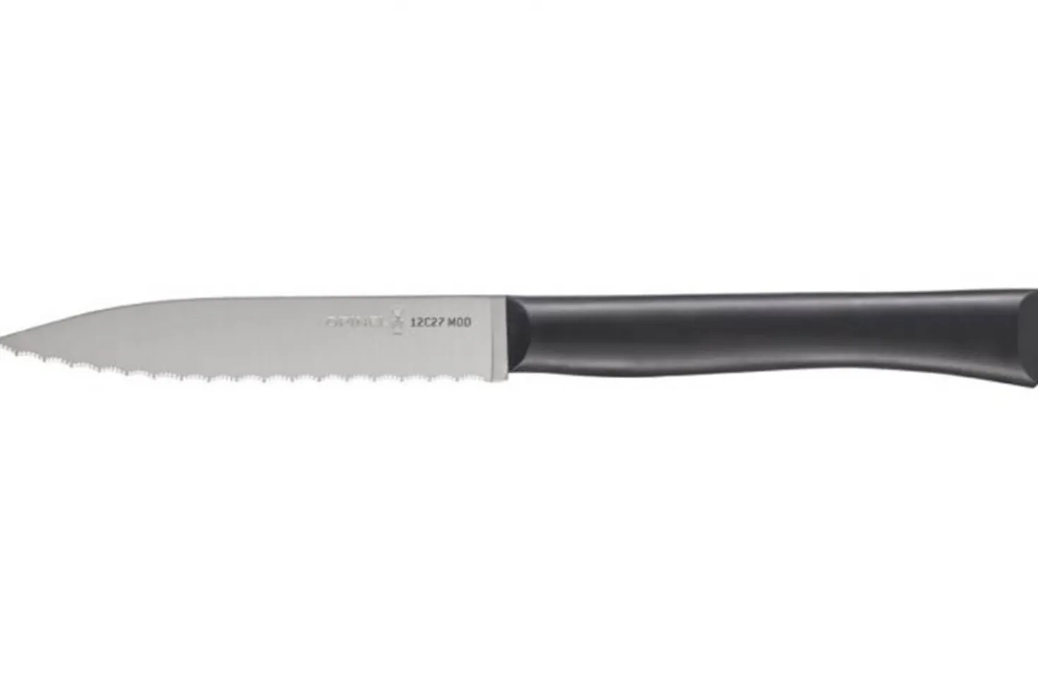 Couteau d'office Intempora Opinel n°226 lame crantée 10cm manche bleu marine