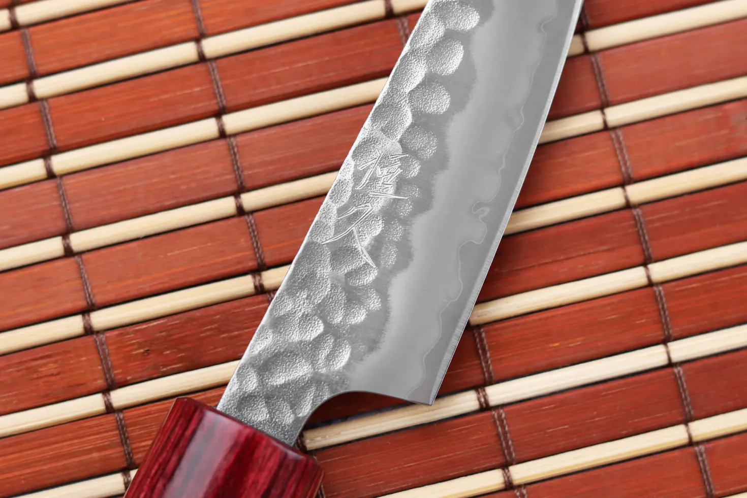 Couteau d'office japonais artisanal Tsunehisa Aogami Super martelé 8cm