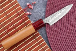 Couteau d'office japonais artisanal Tsunehisa Aogami Super martelé 8cm