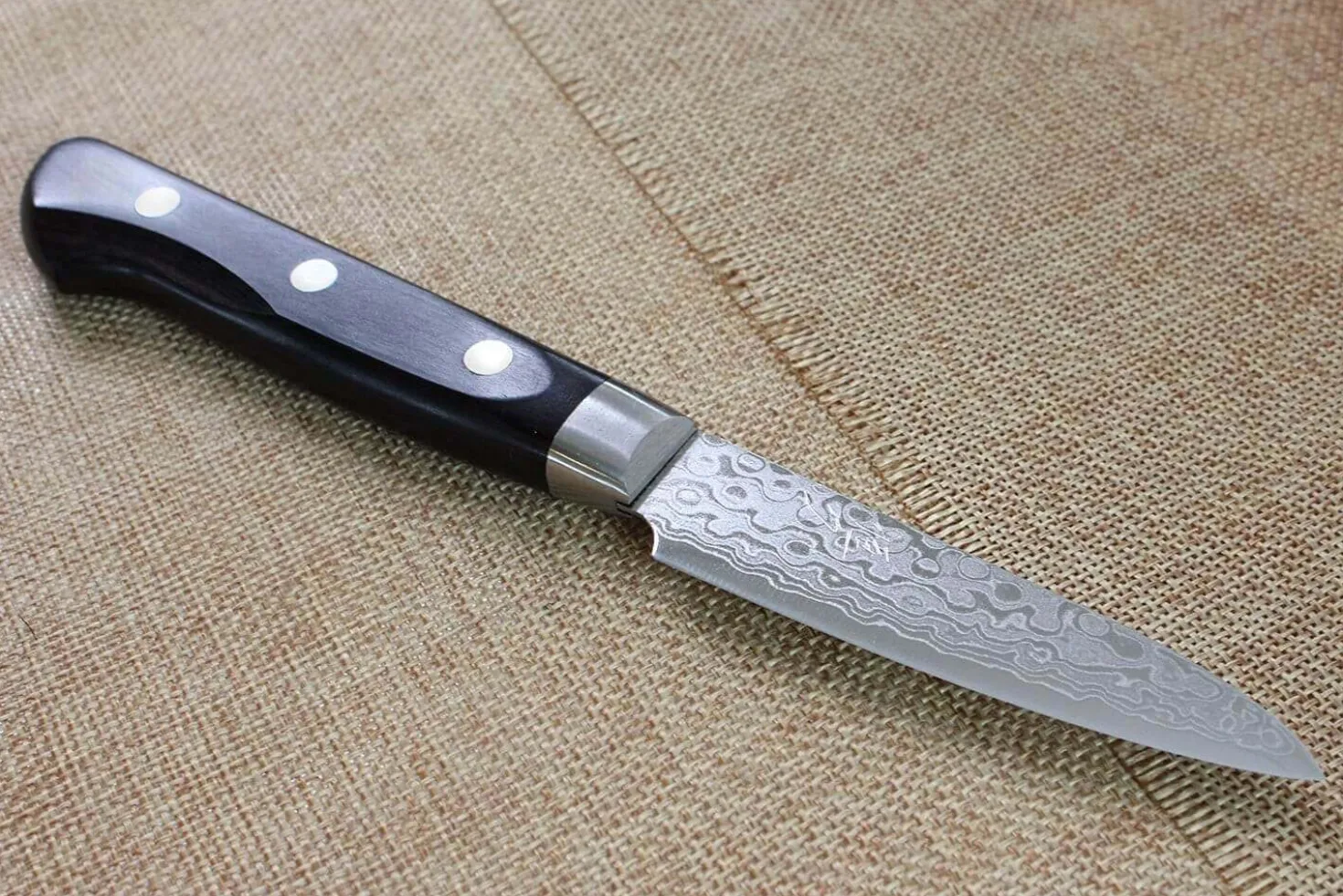 Couteau d'office japonais Tsunehisa VG10 Damascus 45 couches 7.5cm