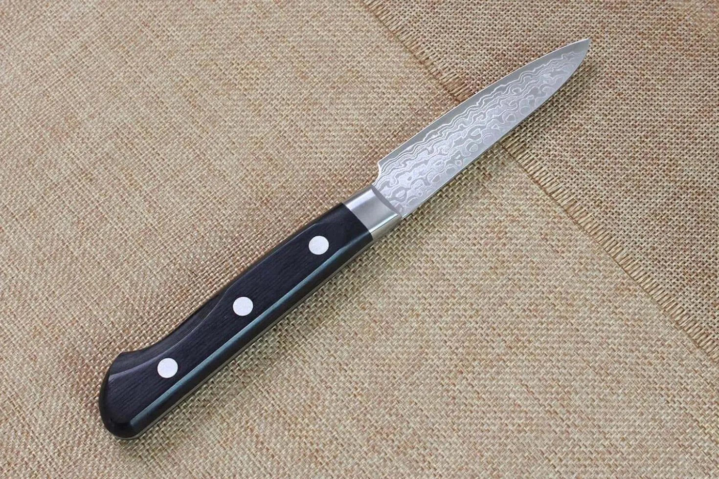 Couteau d'office japonais Tsunehisa VG10 Damascus 45 couches 7.5cm