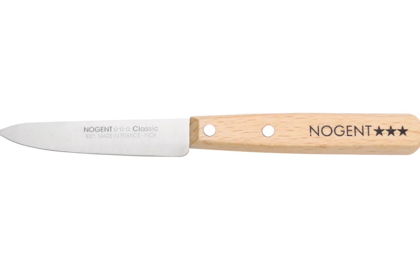 Couteau d'office Nogent Classic manche en hêtre lame lisse 9cm