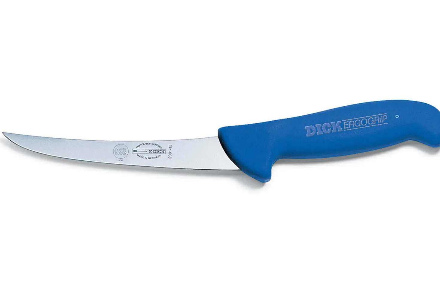 Couteau à désosser Dick Ergogrip lame courbe rigide manche bleu