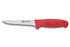 Couteau à désosser professionnel Fischer HACCP lame droite 14cm manche rouge